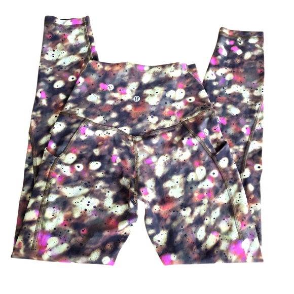 Lululemon Align High-Rise Pant 25" Soft Focus Splatter Green Multi Size 2 - Picture 5 of 14